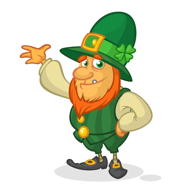 Vecteur leprechaun cartoon st patrick