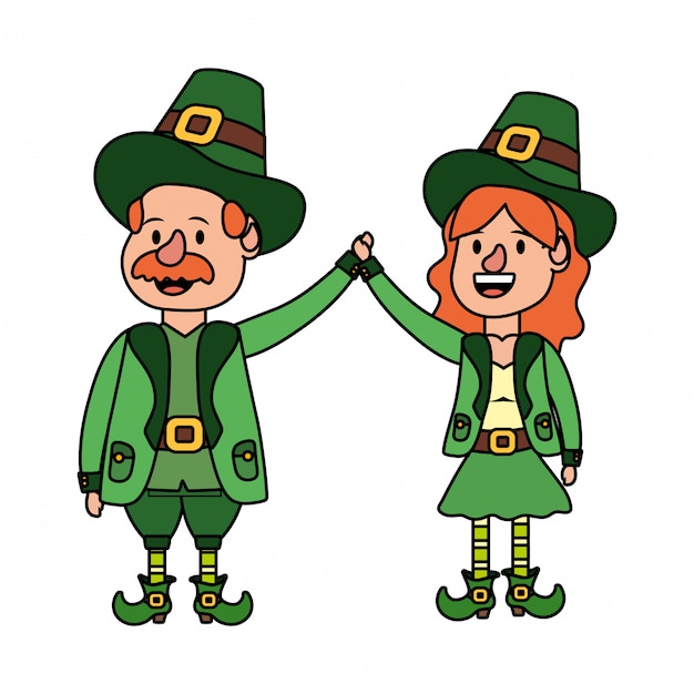 Vecteur leprechaun couple avatar