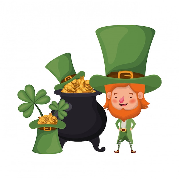 Leprechaun Avec Personnage Avatar Chaudron