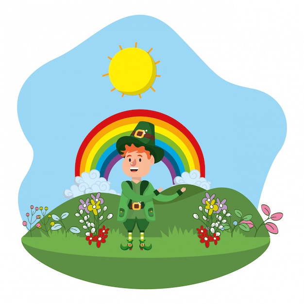 Leprechaun Avec Rainbow