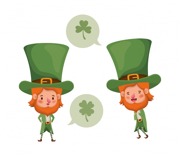 Leprechauns Avec Personnage Avatar Bulle