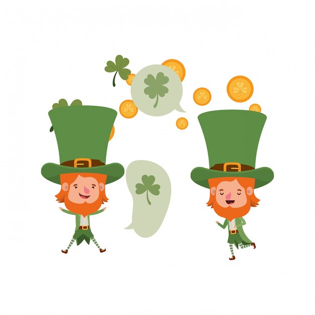 Leprechauns Avec Personnage Avatar Bulle