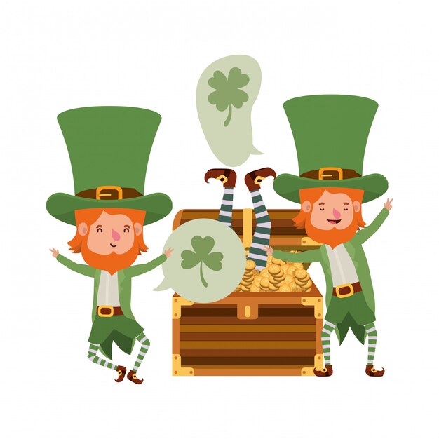 Leprechauns Avec Personnage Avatar Bulle