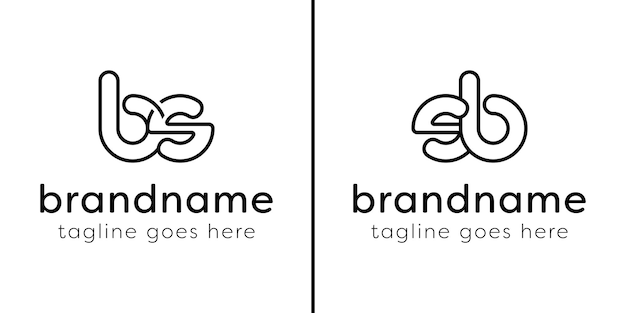 Letters BS and SB Monogram Line Logo suitable for any business with SB or BS initials