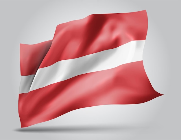 La Lettonie, vecteur 3d flag isolé sur fond blanc