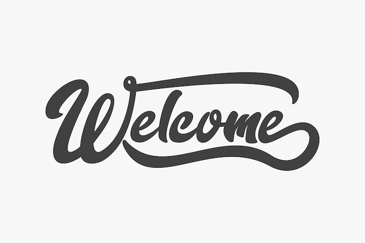 Vecteur lettrage de calligraphie de bienvenue