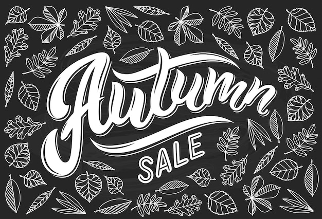 Lettrage De Calligraphie De Vente D'automne