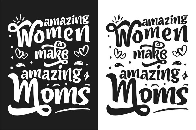 Vecteur lettrage dessiné à la main maman typographie design avec élément floral peut être utilisé sur une tasse, un t-shirt