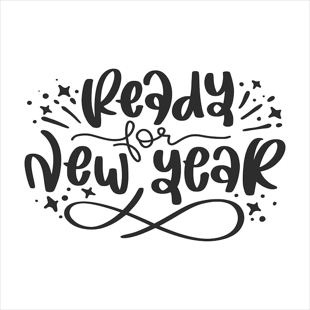 Lettrage du Nouvel An pour affiches imprimables, cartes, conceptions de t-shirts, etc.