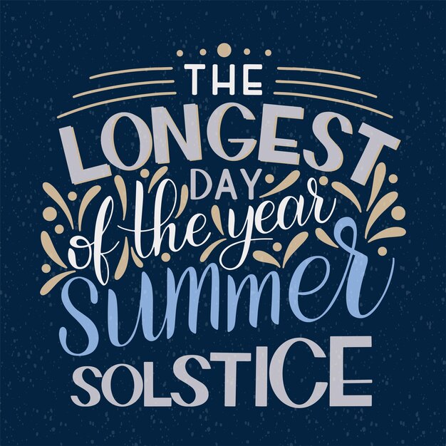 Lettrage Du Solstice D'été. éléments Pour Invitations, Affiches, Cartes De Voeux