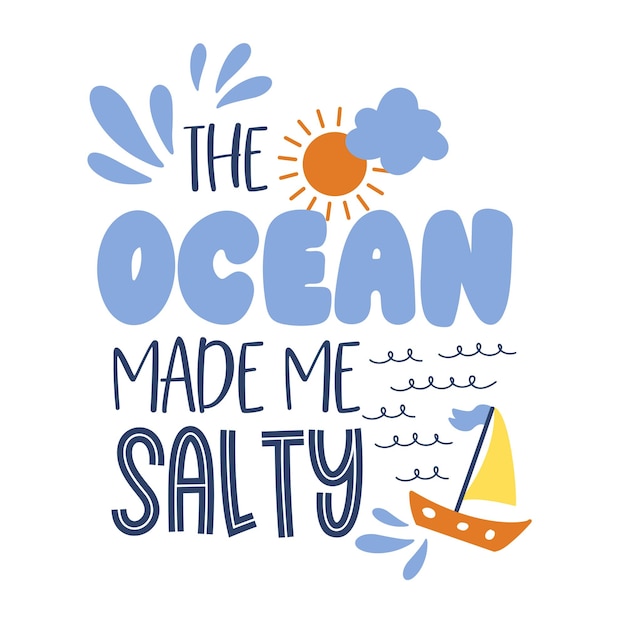 Lettrage écrit à la main d'été Citation sur la santé mentale Slogan typographique moderne Illustration vectorielle