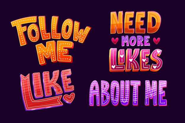 Lettrage de médias sociaux