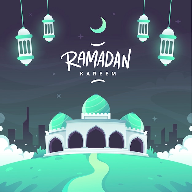Lettrage Plat Ramadan Kareem