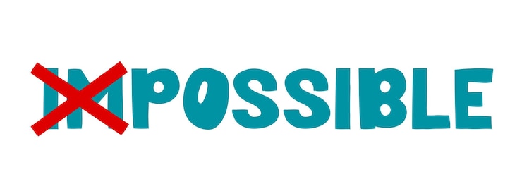 Vecteur lettrage possible phrase de motivation émotions positives phrase de slogan ou citation vecteur moderne