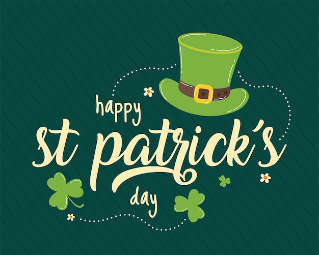 Lettrage saint patrick avec chapeau haut de forme