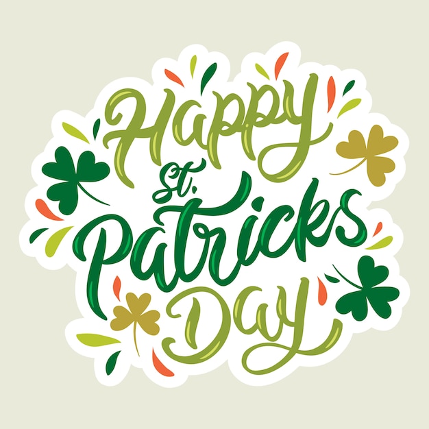 Lettrage st. patrick's day avec des trèfles