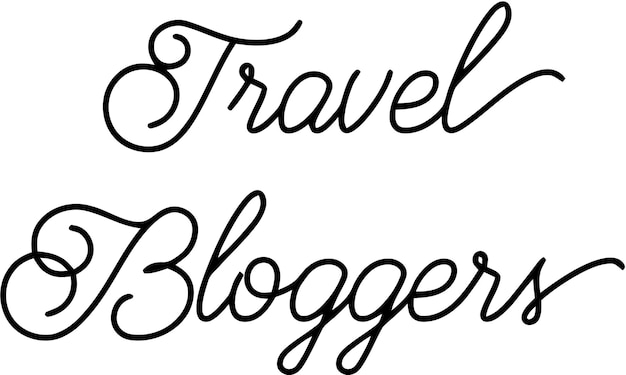 Lettrage De Typographie Cursive De Blogueur De Voyage