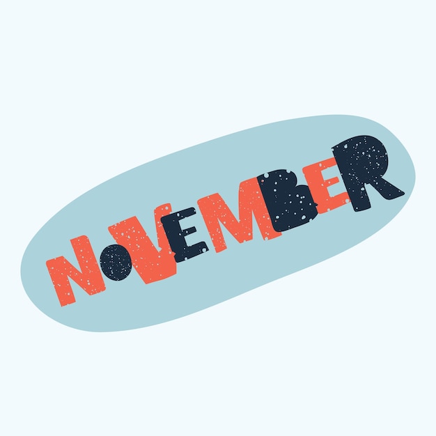 Lettrage De Vecteur De Novembre