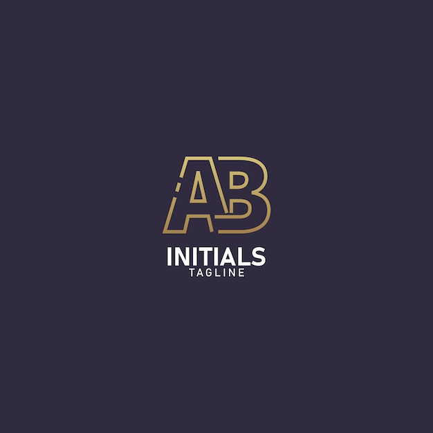 Lettre Ab Business Company Logo Style Minimaliste Moderne