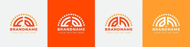 Lettre Af Et Fa Sunrise Logo Set Adapté à Toute Entreprise Avec Les Initiales Af Ou Fa