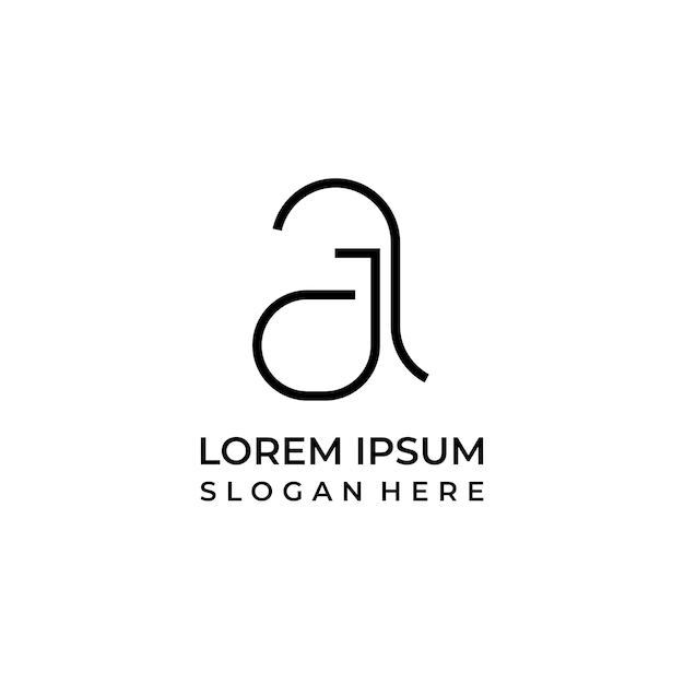 Vecteur lettre aj monogramme logo lettre a logo combiné avec la lettre j dans le style d'art en ligne