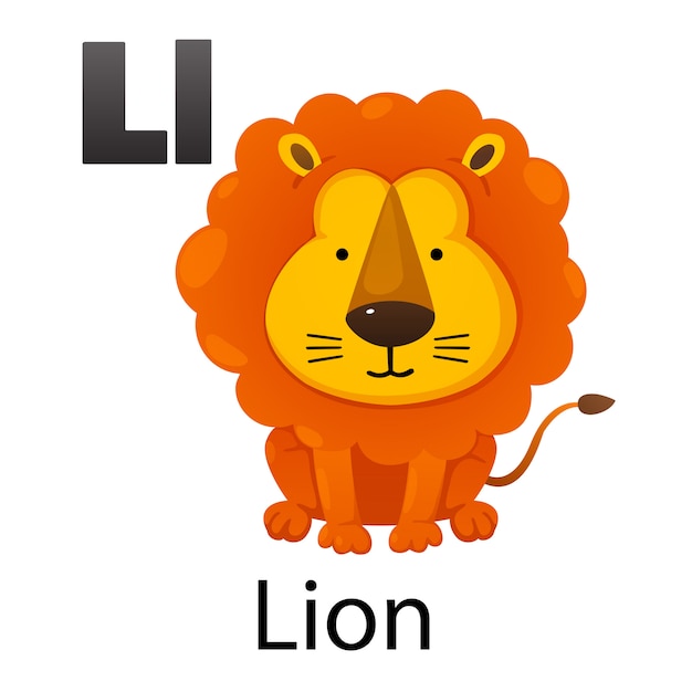 Lettre alphabet L-Lion