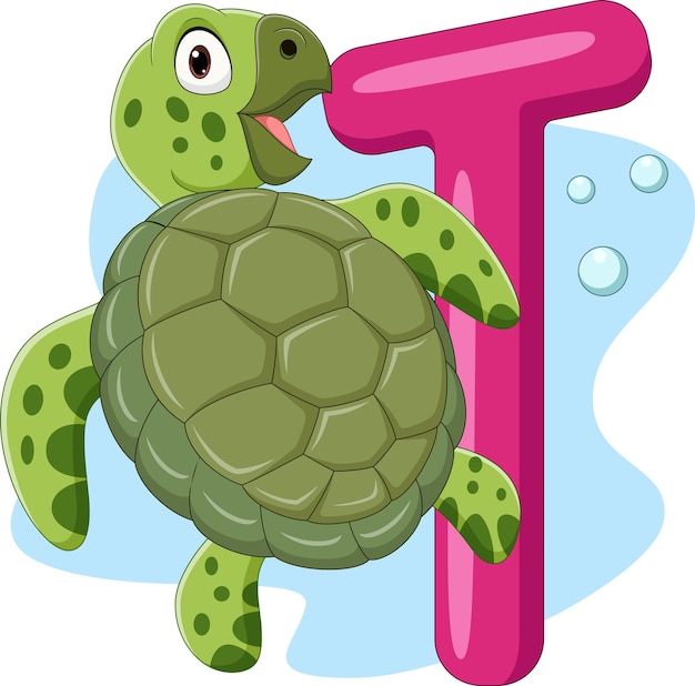 Lettre De L'alphabet T Pour Tortue