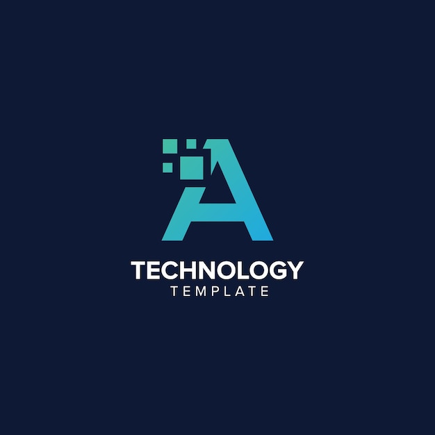 Lettre de l'alphabet une technologie logo design élément de pixel