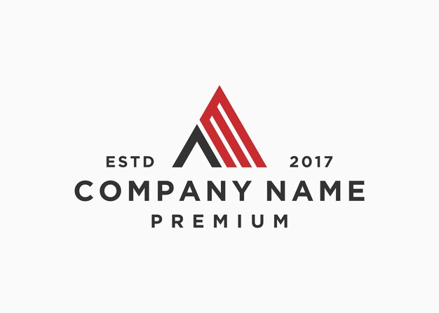 lettre am triangle logo design modèle d'illustration vectorielle