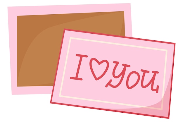 Vecteur une lettre d'amour dessinée à la main pour la saint-valentin.