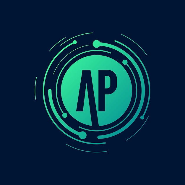Lettre AP Initial Cyber Multimedia Logo