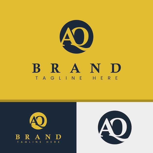 Lettre AQ IMonogram Circle Logo adapté à toute entreprise avec des initiales AQ ou QA