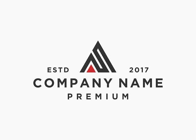 lettre as ou sa modèle d'illustration vectorielle de conception de logo triangle