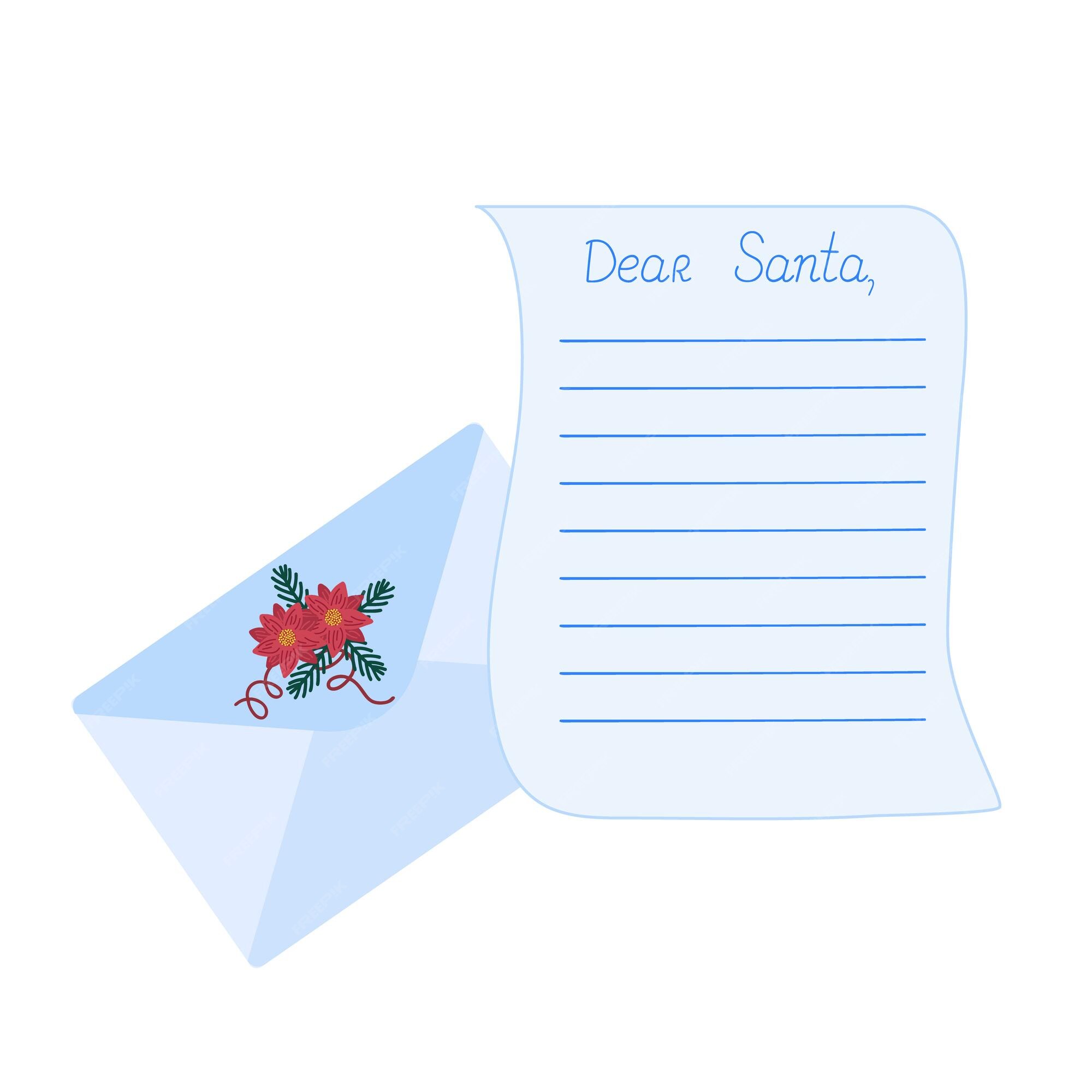 Lettre Au Père Noël Modèle Simple Doodle Décor De Fête De Noël Pour