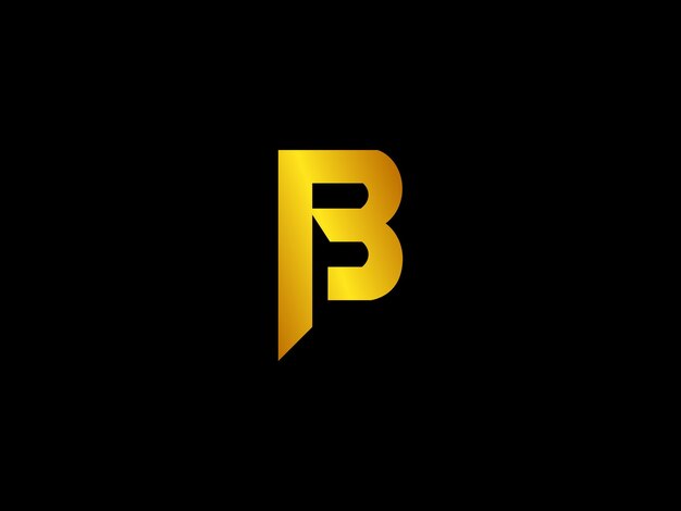 Vecteur une lettre b avec un bord doré sur fond noir