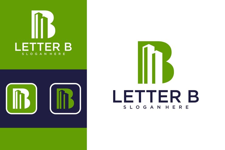 lettre b avec création de logo de construction