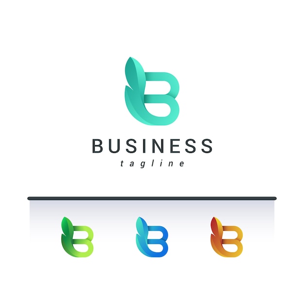 Lettre B logo feuillu naturel