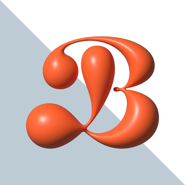 Lettre B réaliste en 3D