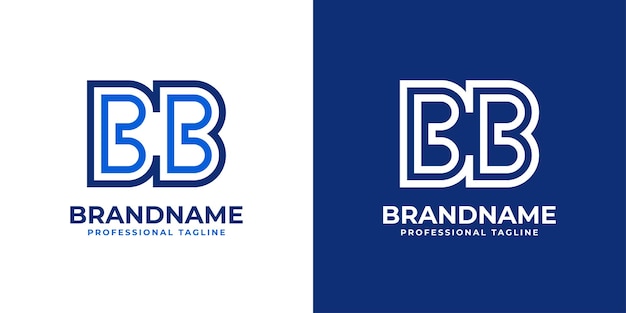 Lettre BB Line Monogram Logo adapté à toute entreprise avec les initiales B ou BB
