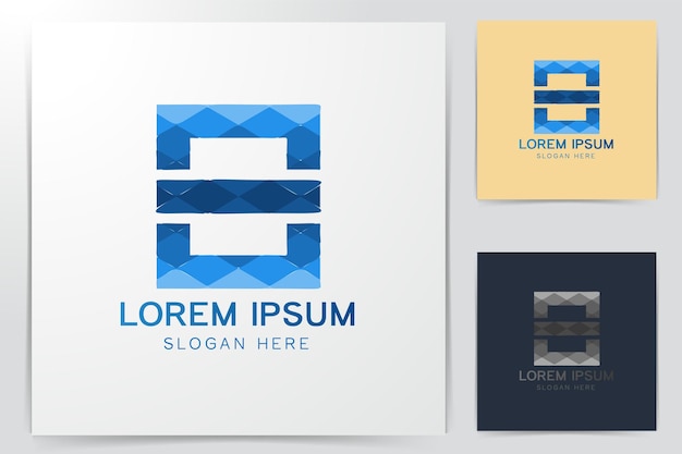 Lettre Bleue E Inspiration De Conception De Logo Moderne Isolé Sur Fond Blanc