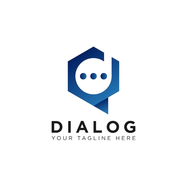 Lettre D Chat Logo Talk Dialogue App Design
