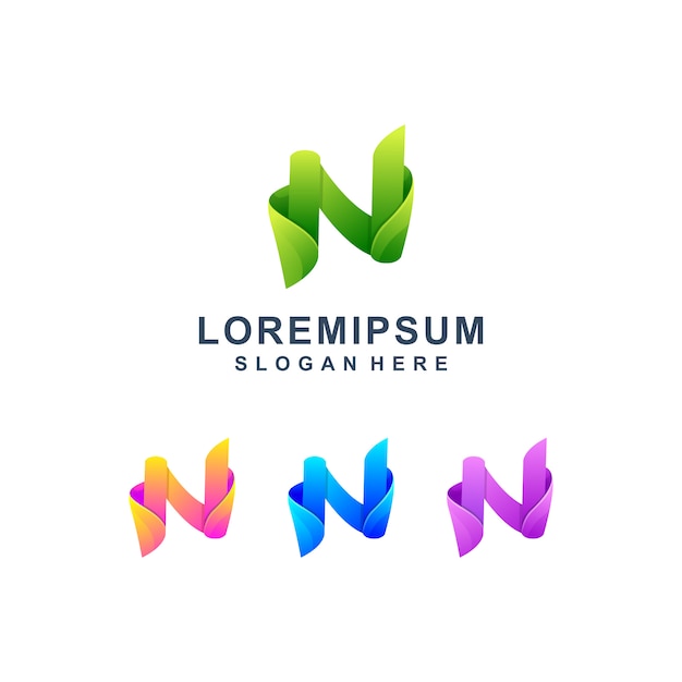 Lettre Colorée N Logo Premium