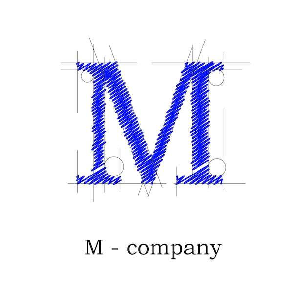 Vecteur lettre de conception de signe vectoriel m