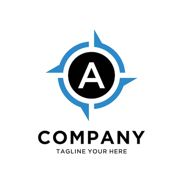 Lettre A Avec Creative Compass Concept Logo Design Template Boussole Logo Signe Symbole