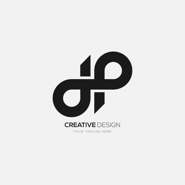 Vecteur lettre créative dp logo monogramme élégant