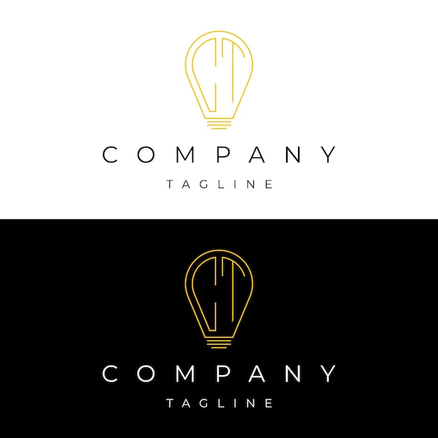 Lettre CT solution de lampe initiale bulblight icône logo design modèle vectoriel