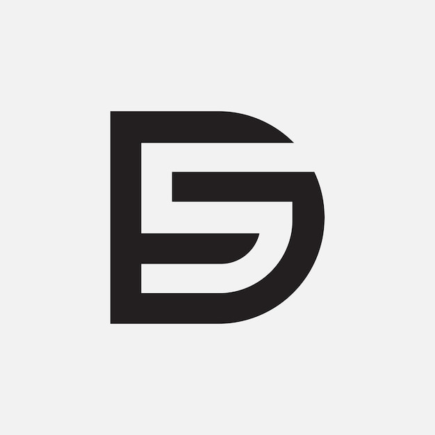 Vecteur lettre ds ou sd espace négatif créatif logo monogramme unique moderne