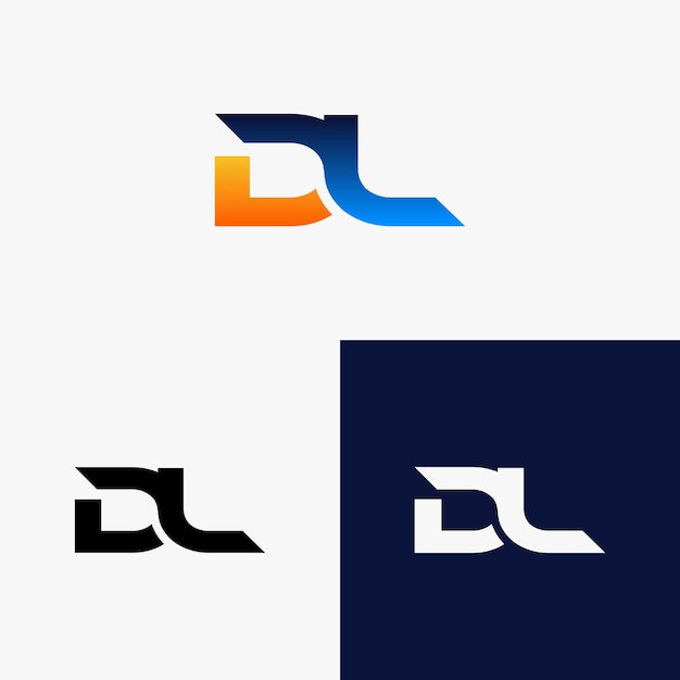 Lettre Du Logo Initial Dl Avec Style Dégradé Coloré