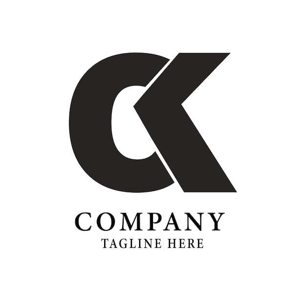 Vecteur lettre élégante logo minimaliste ck
