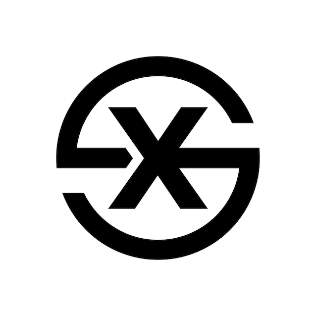 Lettre élégante Symbole S Combinaison Avec La Lettre X